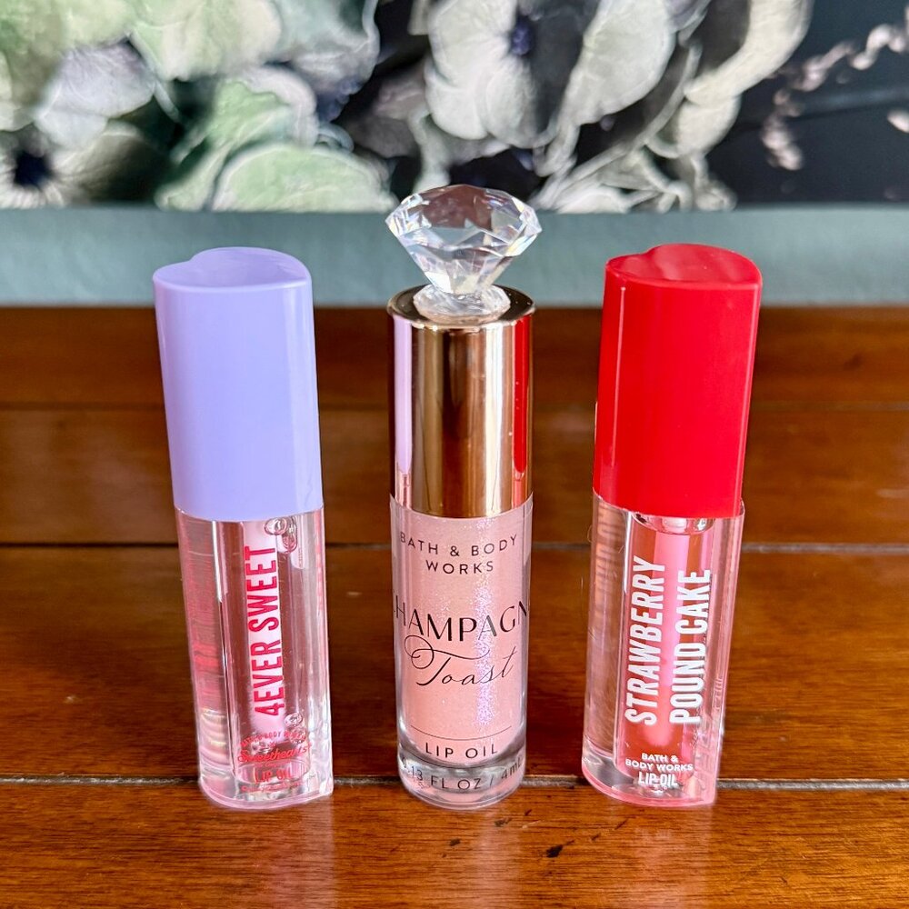 NEW 3-Pc Lip Oil Trio - 3 Flavors Bath and Body Works